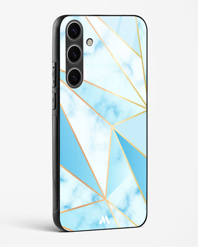 Marble Triangles Gold and Blue Glass Case Phone Cover-(Samsung)