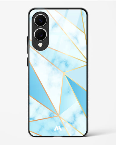 Marble Triangles Gold and Blue Glass Case Phone Cover (Samsung)