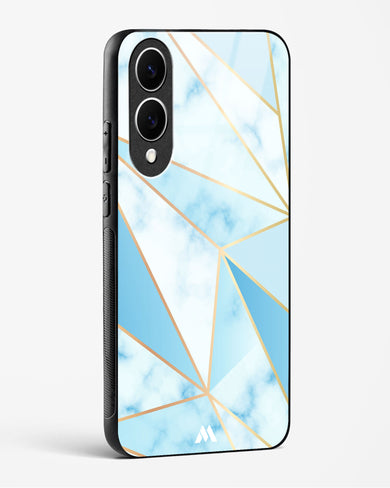 Marble Triangles Gold and Blue Glass Case Phone Cover (Samsung)