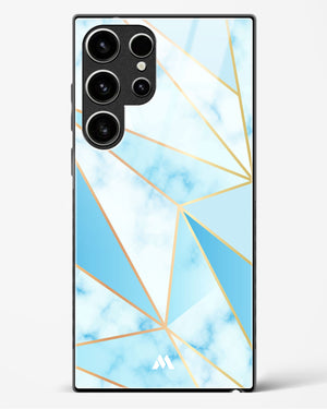 Marble Triangles Gold and Blue Glass Case Phone Cover (Samsung)