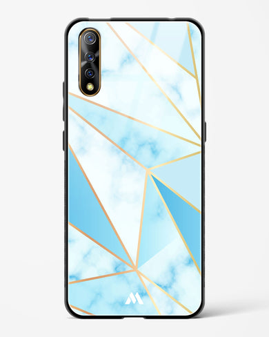 Marble Triangles Gold and Blue Glass Case Phone Cover-(Vivo)