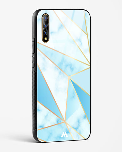 Marble Triangles Gold and Blue Glass Case Phone Cover-(Vivo)