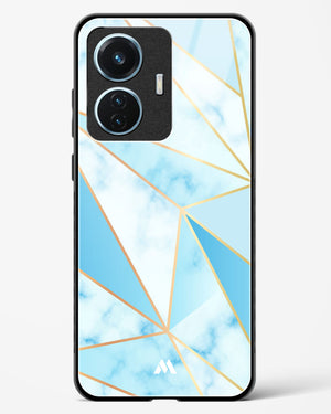 Marble Triangles Gold and Blue Glass Case Phone Cover (Vivo)