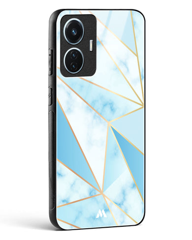 Marble Triangles Gold and Blue Glass Case Phone Cover (Vivo)