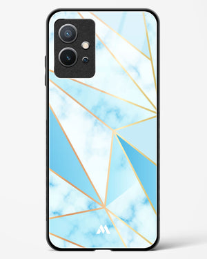 Marble Triangles Gold and Blue Glass Case Phone Cover-(Vivo)