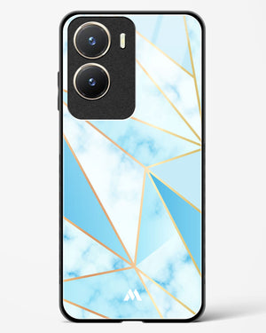 Marble Triangles Gold and Blue Glass Case Phone Cover-(Vivo)