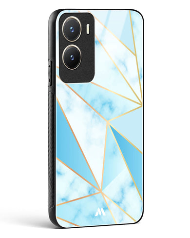 Marble Triangles Gold and Blue Glass Case Phone Cover (Vivo)