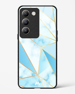 Marble Triangles Gold and Blue Glass Case Phone Cover (Vivo)