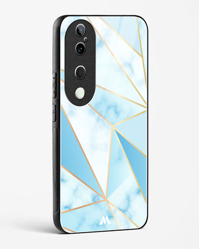 Marble Triangles Gold and Blue Glass Case Phone Cover (Vivo)