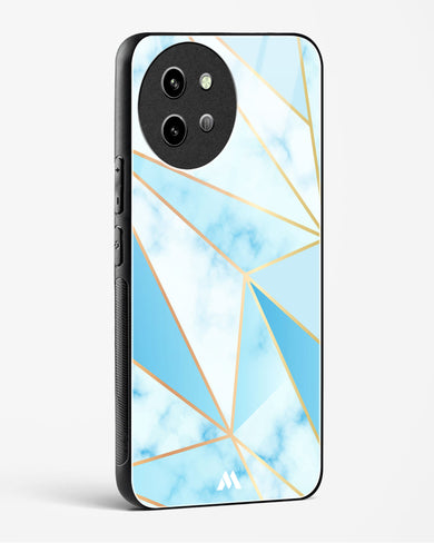 Marble Triangles Gold and Blue Glass Case Phone Cover (Vivo)