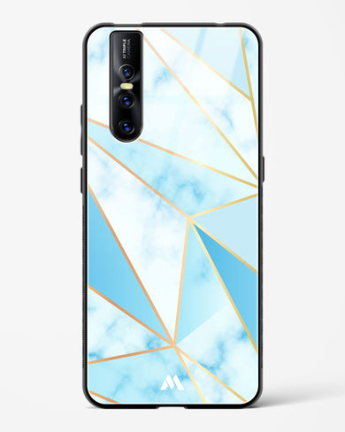 Marble Triangles Gold and Blue Glass Case Phone Cover-(Vivo)