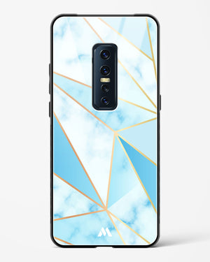 Marble Triangles Gold and Blue Glass Case Phone Cover (Vivo)