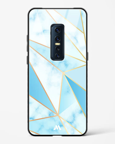 Marble Triangles Gold and Blue Glass Case Phone Cover-(Vivo)