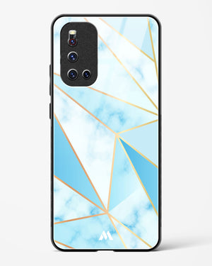 Marble Triangles Gold and Blue Glass Case Phone Cover (Vivo)