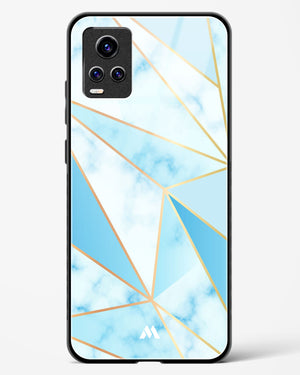 Marble Triangles Gold and Blue Glass Case Phone Cover (Vivo)
