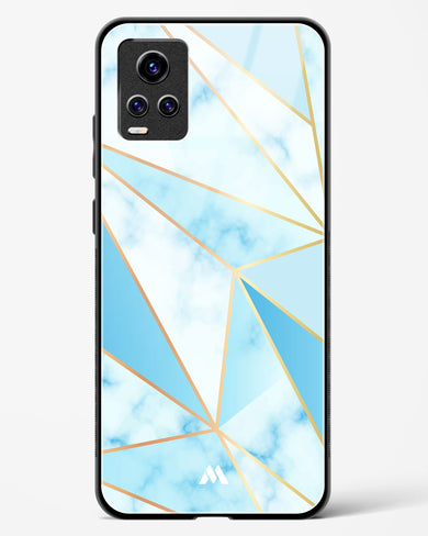 Marble Triangles Gold and Blue Glass Case Phone Cover-(Vivo)