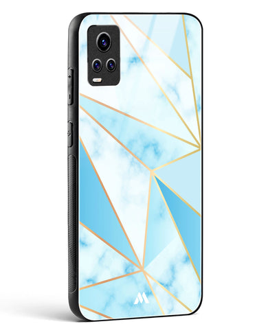 Marble Triangles Gold and Blue Glass Case Phone Cover-(Vivo)