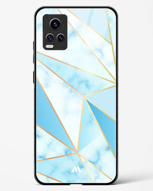 Marble Triangles Gold and Blue Glass Case Phone Cover (Vivo)