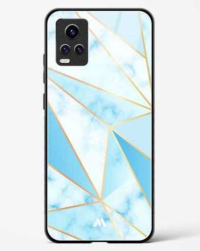 Marble Triangles Gold and Blue Glass Case Phone Cover-(Vivo)