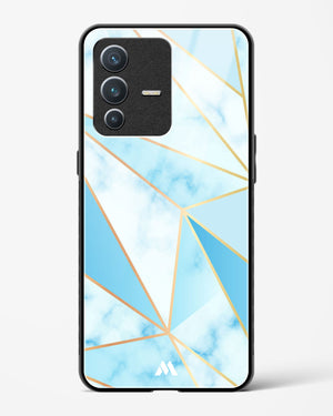 Marble Triangles Gold and Blue Glass Case Phone Cover (Vivo)