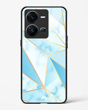 Marble Triangles Gold and Blue Glass Case Phone Cover (Vivo)