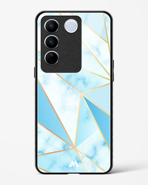 Marble Triangles Gold and Blue Glass Case Phone Cover (Vivo)