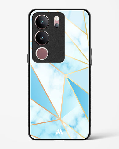 Marble Triangles Gold and Blue Glass Case Phone Cover (Vivo)