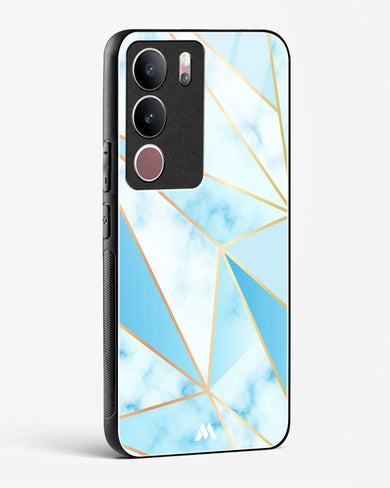 Marble Triangles Gold and Blue Glass Case Phone Cover (Vivo)