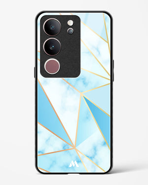 Marble Triangles Gold and Blue Glass Case Phone Cover (Vivo)