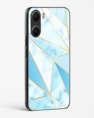 Marble Triangles Gold and Blue Glass Case Phone Cover-(Vivo)