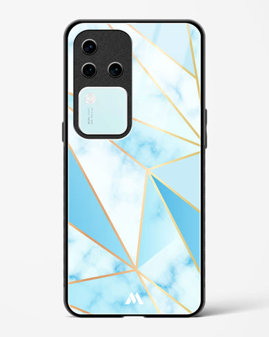 Marble Triangles Gold and Blue Glass Case Phone Cover (Vivo)