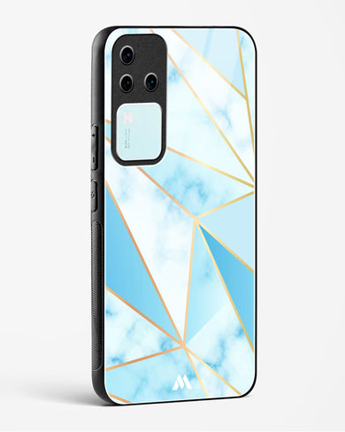 Marble Triangles Gold and Blue Glass Case Phone Cover (Vivo)
