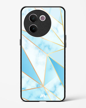Marble Triangles Gold and Blue Glass Case Phone Cover (Vivo)