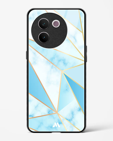 Marble Triangles Gold and Blue Glass Case Phone Cover (Vivo)