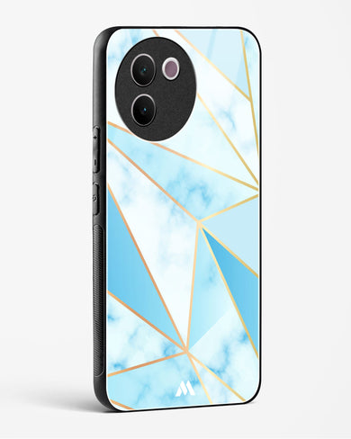 Marble Triangles Gold and Blue Glass Case Phone Cover (Vivo)