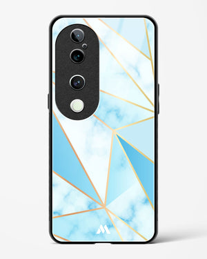 Marble Triangles Gold and Blue Glass Case Phone Cover (Vivo)