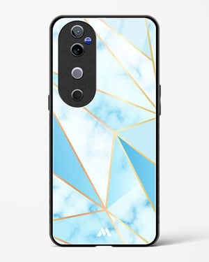 Marble Triangles Gold and Blue Glass Case Phone Cover (Vivo)