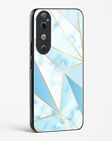 Marble Triangles Gold and Blue Glass Case Phone Cover (Vivo)