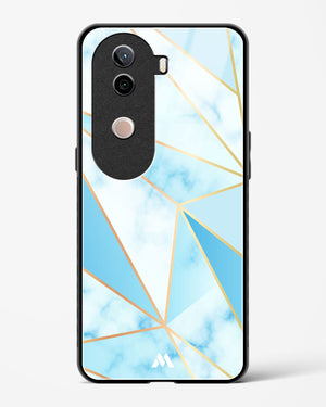 Marble Triangles Gold and Blue Glass Case Phone Cover (Vivo)