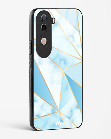 Marble Triangles Gold and Blue Glass Case Phone Cover (Vivo)