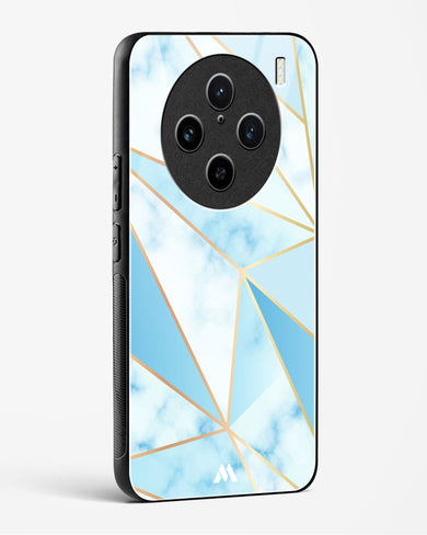 Marble Triangles Gold and Blue Glass Case Phone Cover (Vivo)