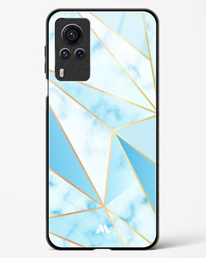 Marble Triangles Gold and Blue Glass Case Phone Cover-(Vivo)