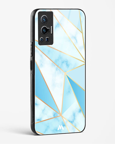 Marble Triangles Gold and Blue Glass Case Phone Cover-(Vivo)