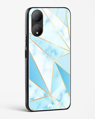 Marble Triangles Gold and Blue Glass Case Phone Cover-(Vivo)