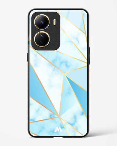 Marble Triangles Gold and Blue Glass Case Phone Cover-(Vivo)