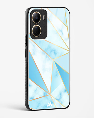 Marble Triangles Gold and Blue Glass Case Phone Cover-(Vivo)