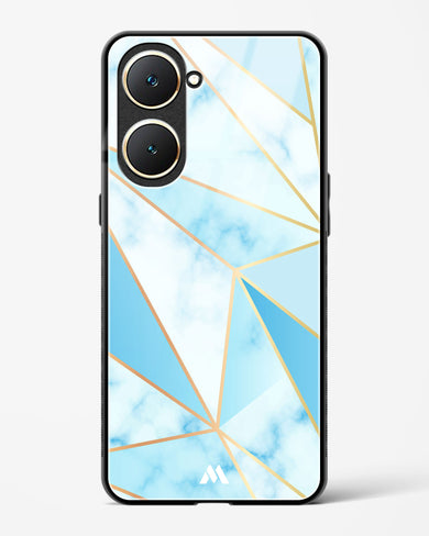 Marble Triangles Gold and Blue Glass Case Phone Cover (Vivo)