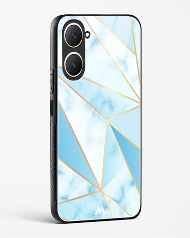 Marble Triangles Gold and Blue Glass Case Phone Cover (Vivo)