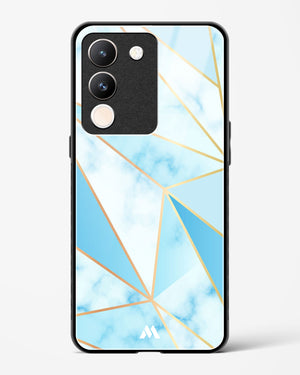 Marble Triangles Gold and Blue Glass Case Phone Cover (Vivo)