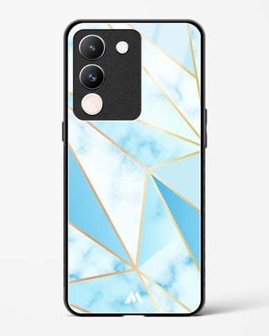 Marble Triangles Gold and Blue Glass Case Phone Cover (Vivo)